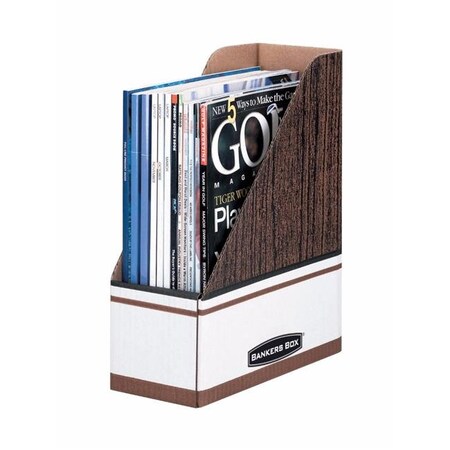 Bankers Box Bankers Box 005667 Corrugated Magazine File Holder; Brown Woodgrain - 4.5 x 12 x 9.63 In. 5667